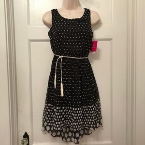 Adorable Girls Black & White Polka Dot Dress Sz 14